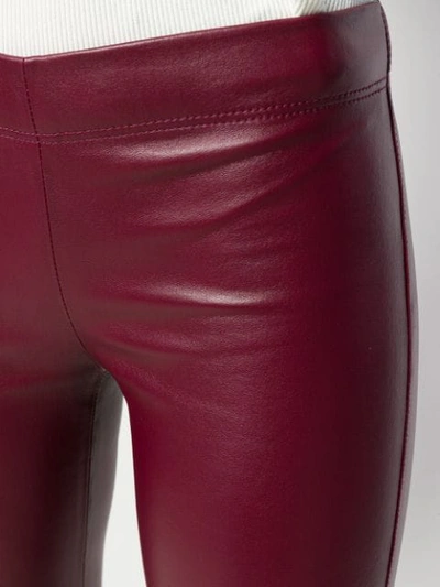 Shop Joseph Stretch Leather Leggings In Red