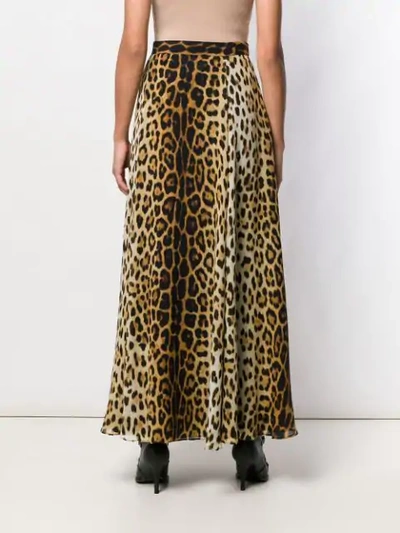 Shop Moschino Leopard Print Long Skirt In Brown