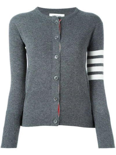 Shop Thom Browne 4-bar Stripe Cardigan In Grey