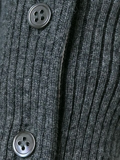 Shop Thom Browne 4-bar Stripe Cardigan In Grey