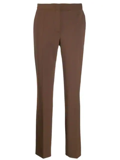 Shop Alberta Ferretti High Waisted Trousers In Brown