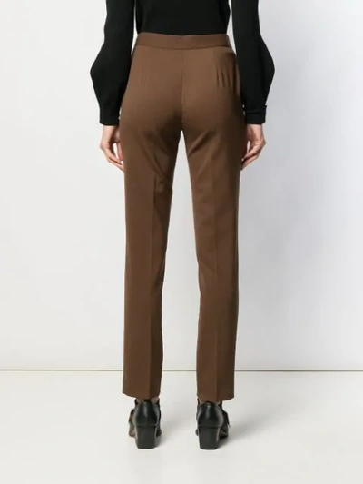 Shop Alberta Ferretti High Waisted Trousers In Brown