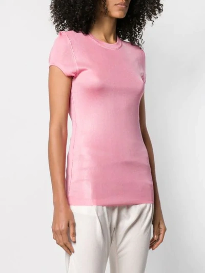 Shop Tom Ford Ribbed Round Neck T In Pink