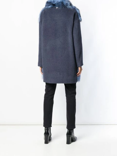 Shop Herno Panelled Coat - Blue