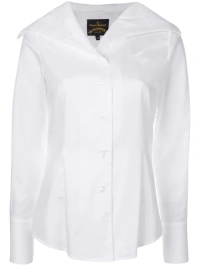 Shop Vivienne Westwood Anglomania Oversized Collar Shirt In White