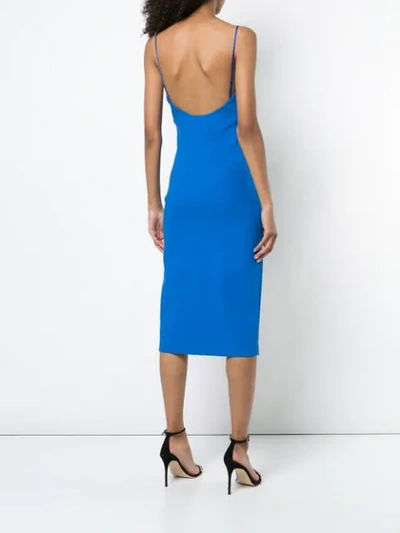 Shop Haney Side Slit Fitted Dress In Blue