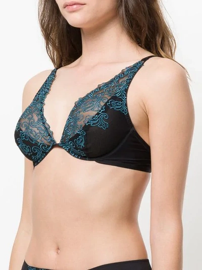 Shop Chite' Lace-embroidered Bra Top In Black