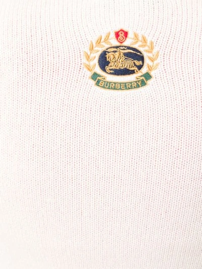 Shop Burberry Basic Fitted Jumper In White