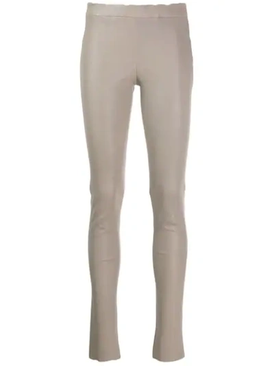 Shop Arma Skinny-fit Leggings In Grey Taupe