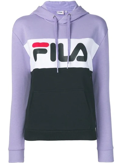 Shop Fila Logo Sweatshirt - Purple
