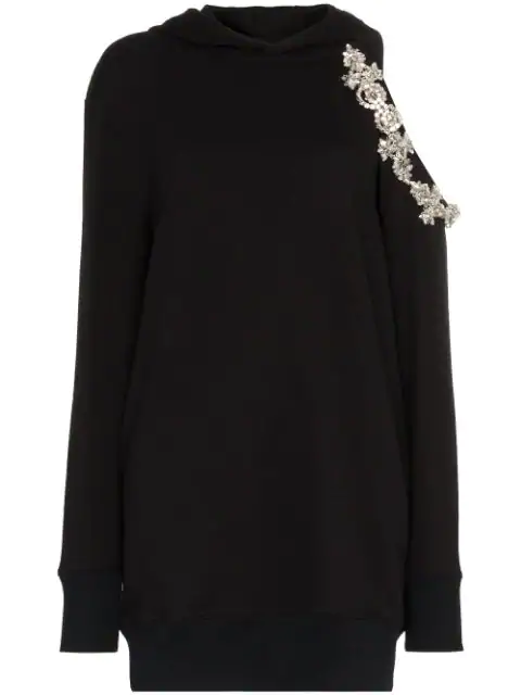 Christopher Kane Dna Cut-Out Hoodie Dress In Black | ModeSens