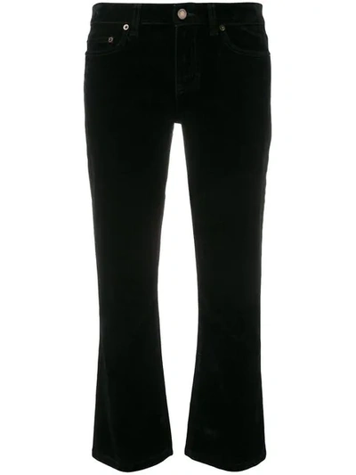 Shop Saint Laurent Cropped Fitted Jeans In Black