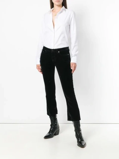 Saint Laurent Cropped Bootcut Jeans In Black
