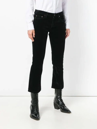 Shop Saint Laurent Cropped Fitted Jeans In Black