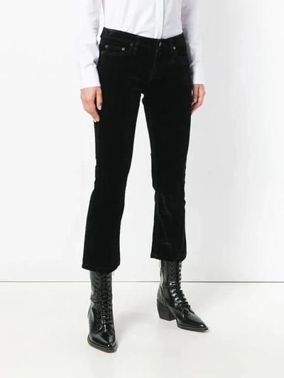 Saint Laurent Cropped Bootcut Jeans In Black