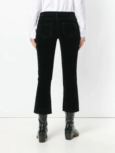 Saint Laurent Cropped Bootcut Jeans In Black