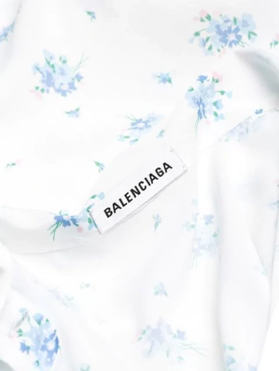 Shop Balenciaga Floral Short Sleeved Shirt In White