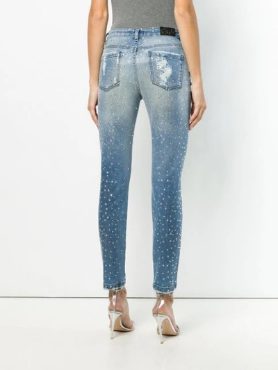 Shop Philipp Plein Distressed Skinny Jeans - Blue