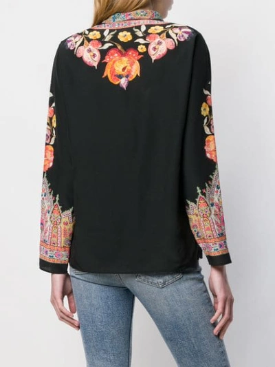 Shop Etro Printed Longsleeve Blouse In Black