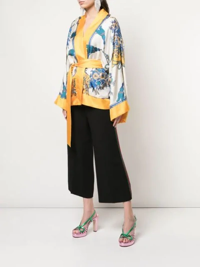 Shop Gucci Silk Kimono Jacket In Multicolour