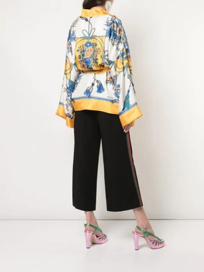 Shop Gucci Silk Kimono Jacket In Multicolour
