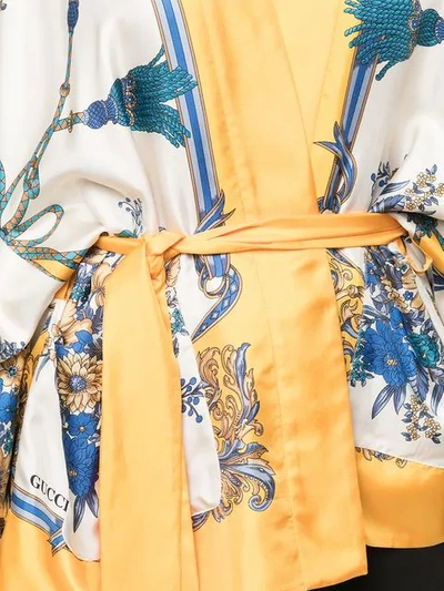 Shop Gucci Silk Kimono Jacket In Multicolour