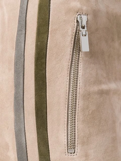 Shop Arma Stripe Detail Suede Leggings In Neutrals