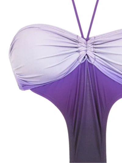 Shop Amir Slama Swimsuit With Cut Details In Purple