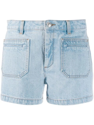 Shop Apc Short Denim Shorts In Blue