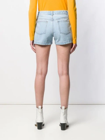 Shop Apc Short Denim Shorts In Blue