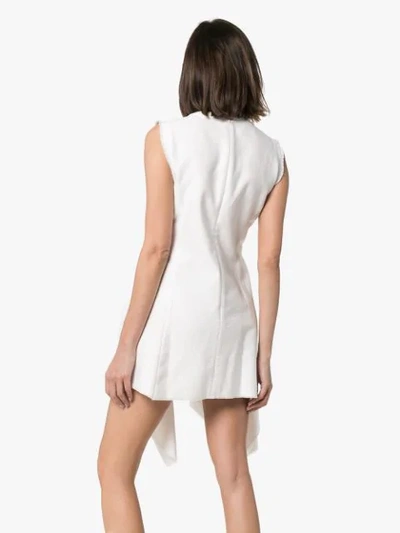 Shop Ambush Logo Printed Asymmetric Mini Dress In White
