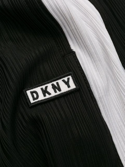 Shop Dkny Textured Striped Trim Trousers - Black