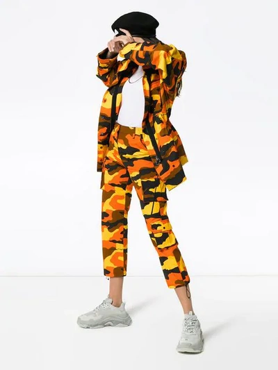 Shop Off-white Camouflage Trousers In Orange