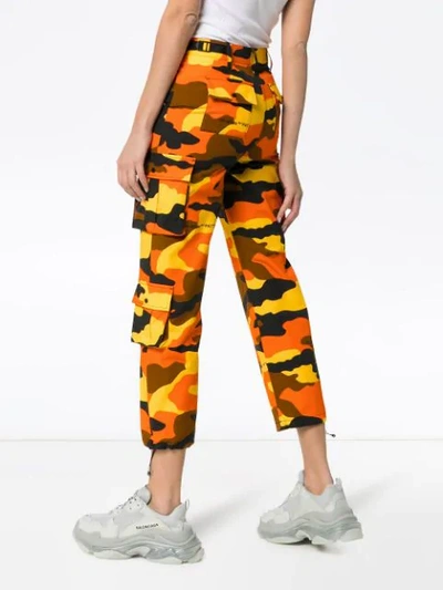 Shop Off-white Camouflage Trousers In Orange