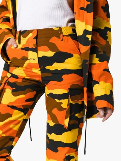 Shop Off-white Camouflage Trousers In Orange