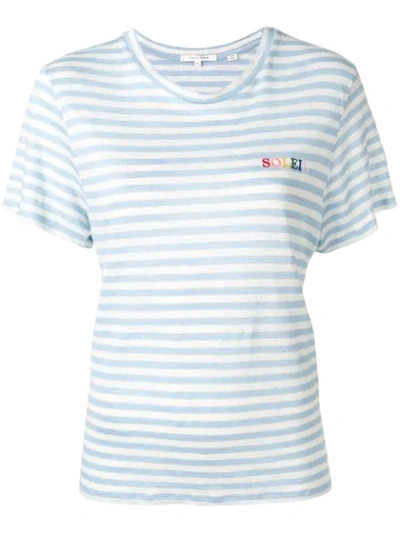 Shop Chinti & Parker Soleil Striped Knitted Top In Blue