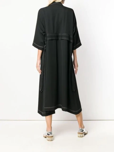 Shop Ujoh Belted Square Dress - Black