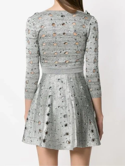 ANDREA BOGOSIAN KNITTED APLIQUÉ DRESS - 灰色