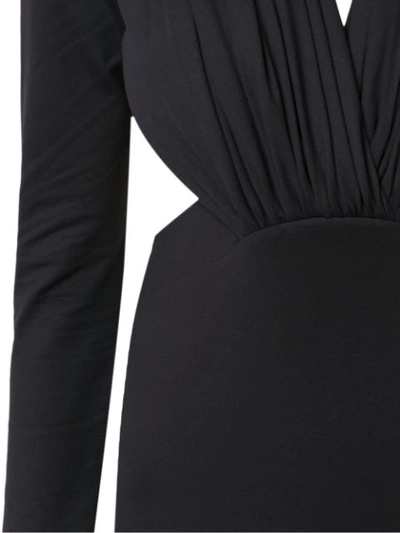 Shop Amir Slama Long Sleeved Bodysuit With Cut Details In Black