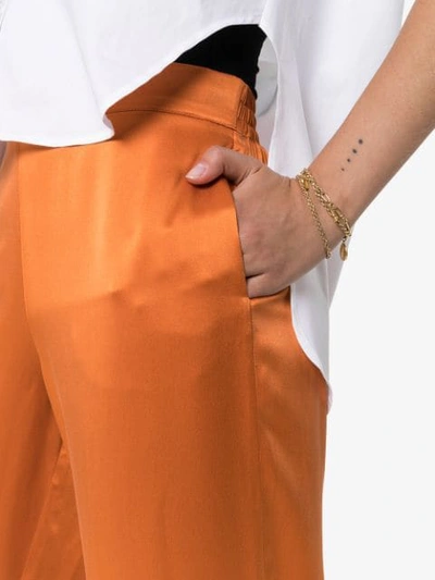 Shop Asceno Pyjama-style Wide-leg Trousers In Orange