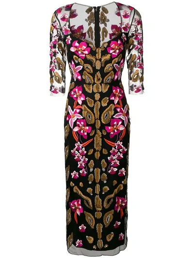 Shop Temperley London Pardus Fitted Dress In Black