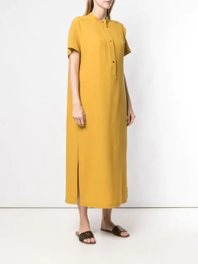 Shop Agnona Side Slits Oversized Dress In Gold