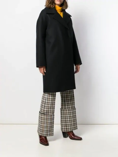 Shop Erika Cavallini Oversized Overcoat In Black