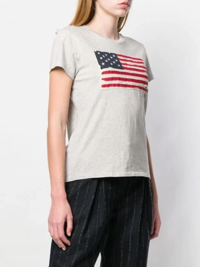 Shop Polo Ralph Lauren Vintage Flag T-shirt In 001 Grey