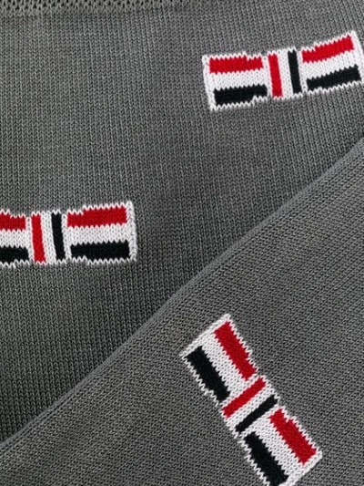 Shop Thom Browne Bow Detail Socks - Grey
