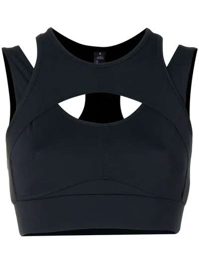 Shop Adidas By Stella Mccartney Triathlon Crop Top In Black