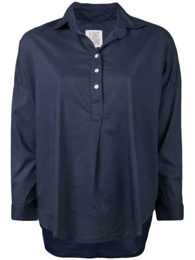 Shop A Shirt Thing Casual Curved Hem Shirt In Blue