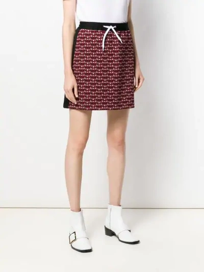 Shop Miu Miu Monogram Jersey Skirt - Multicolour