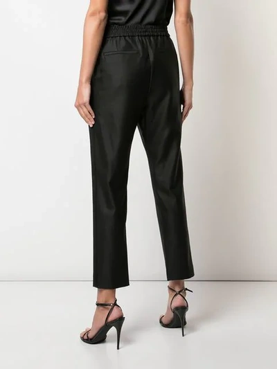 Shop Saint Laurent Linn Cropped Trousers In Black