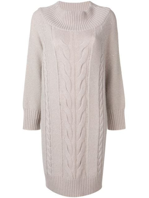 grey cable knit dress